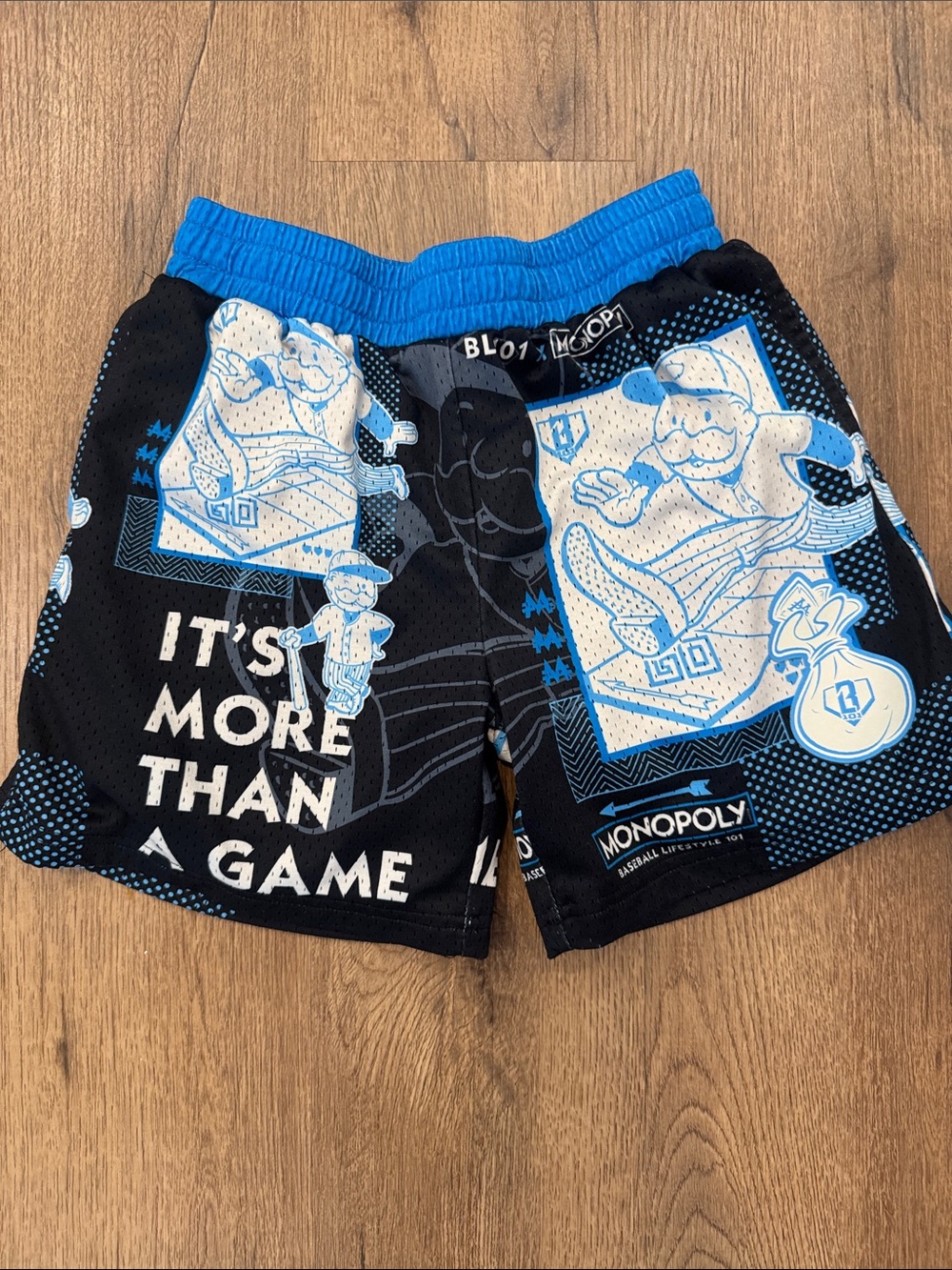 Baseball Lifestyle 101 Monopoly Black & Blue Athletic Shorts